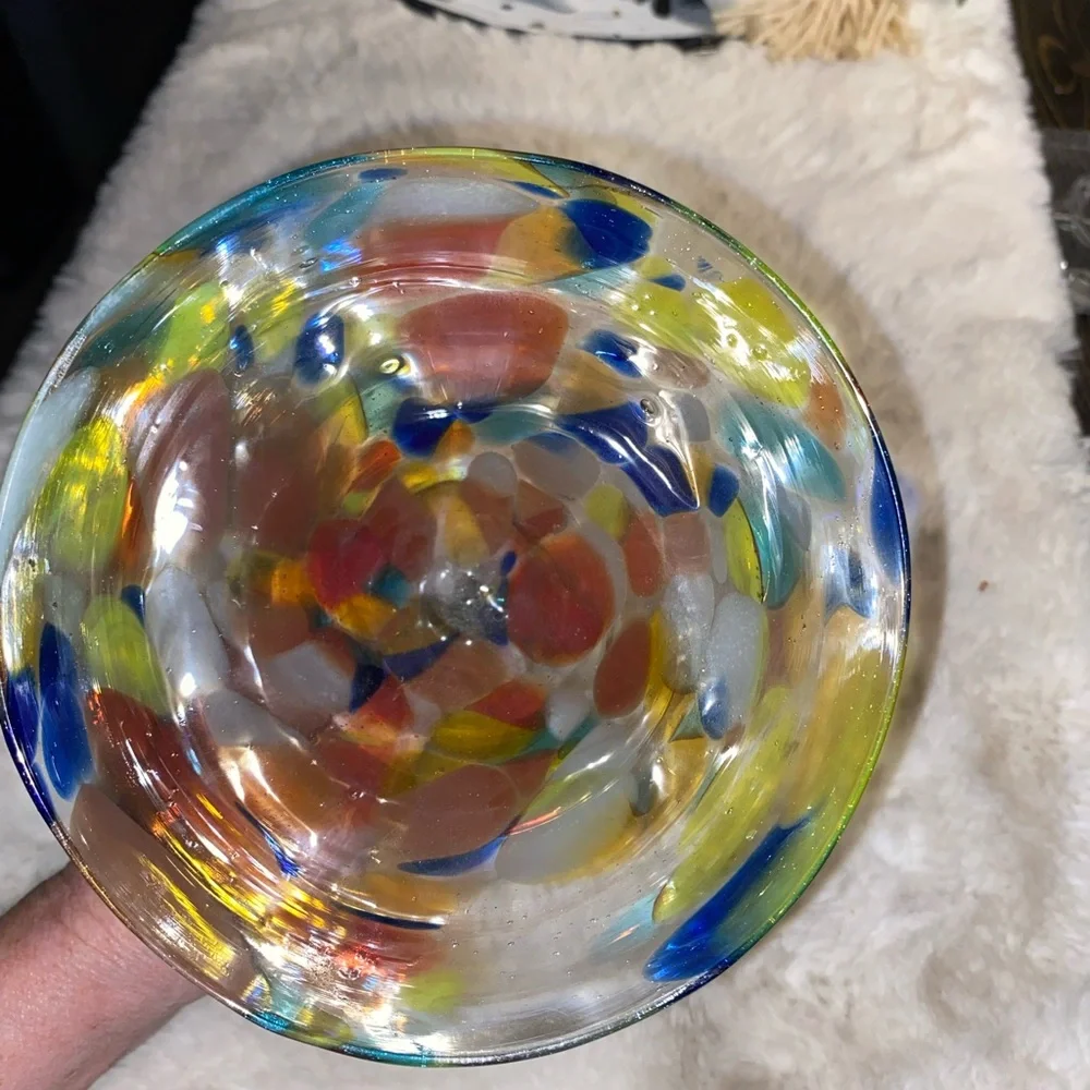50%offw❤️ Pier 1 Imports Orange/Brown‎ Canyon Swirled Handblown Martini Cocktail
